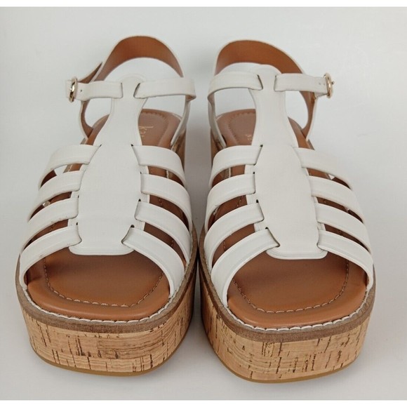 Kate Spade New York Mabel Parchment Leather Ankle Strap Cork Sandals Size 7 B - Picture 4 of 13